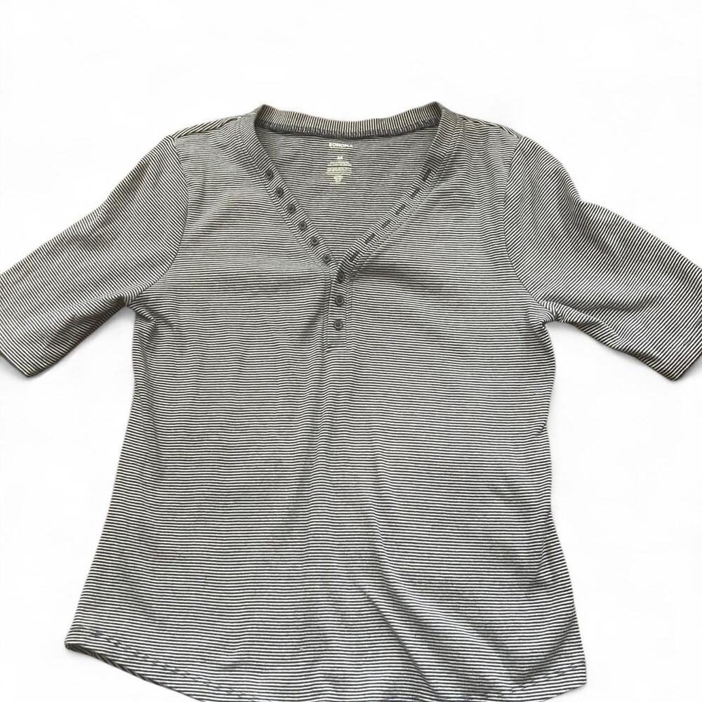 Grey striped sonoma cotton henley